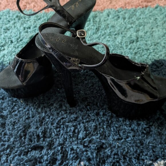 Elle Black Platform Heels Size 9 - Picture 4 of 6